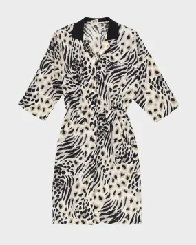 00s Animal Print Patterned Dress - S