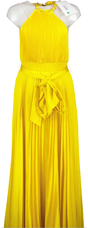 Alice   Olivia Yellow Halterneck Maxi Dress BNWT UK 6