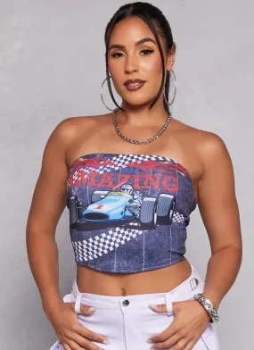 Amazing Racecar Graphic Tube Top