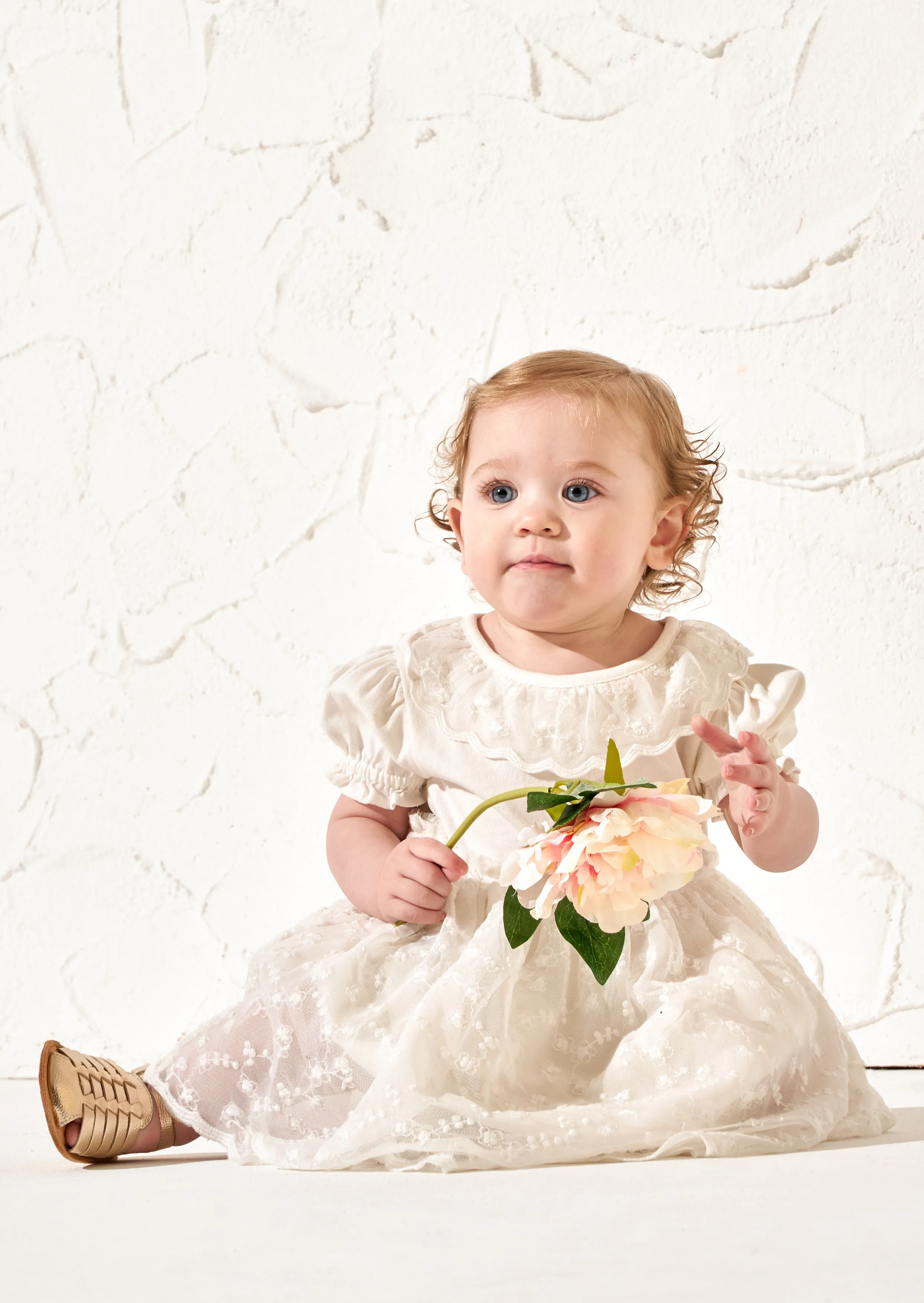 Amelia Ivory Tiered Lace Dress