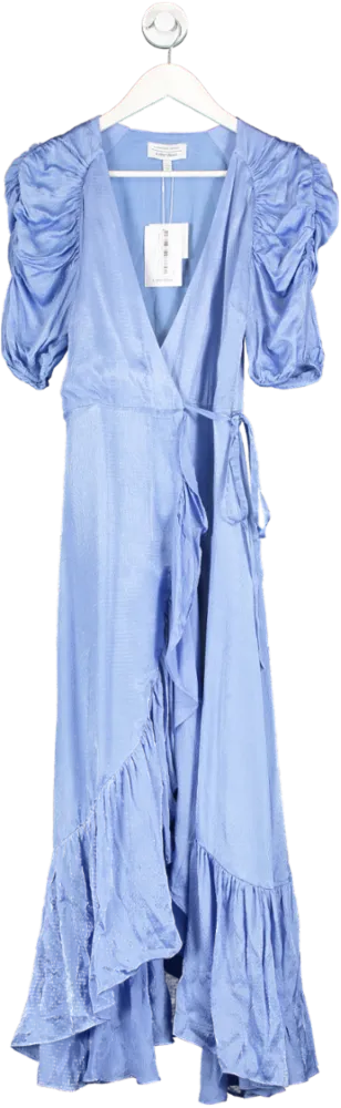 & Other Stories Blue Wrap Dress UK 6