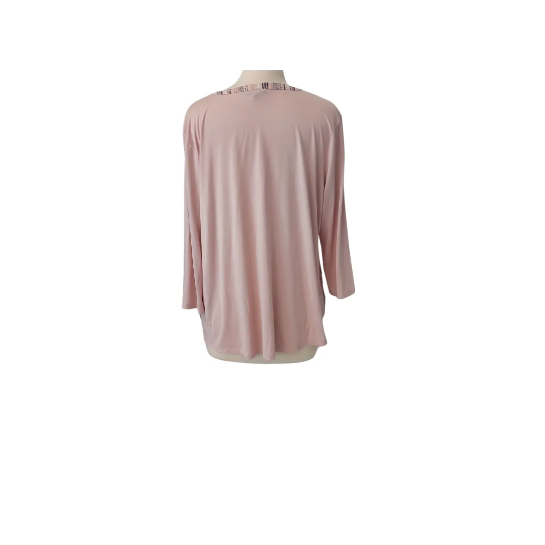 Ann Taylor Light Pink Printed Top | Pre Loved |