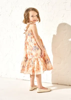 April Orange Pastel Tie Dye Dress