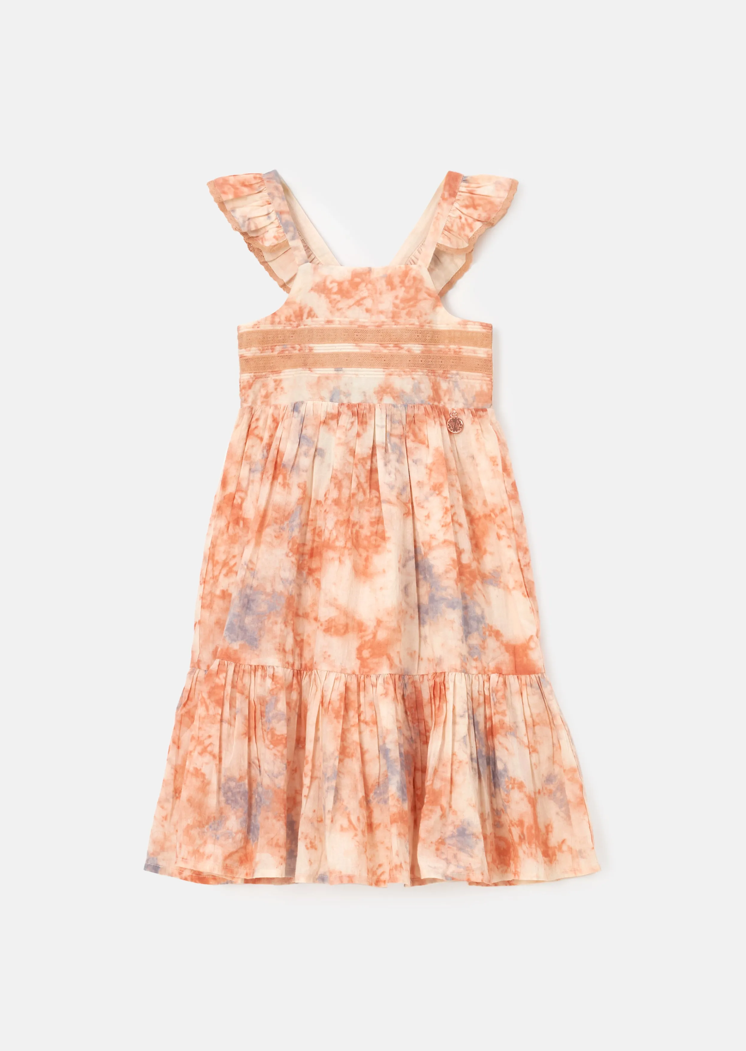 April Orange Pastel Tie Dye Dress