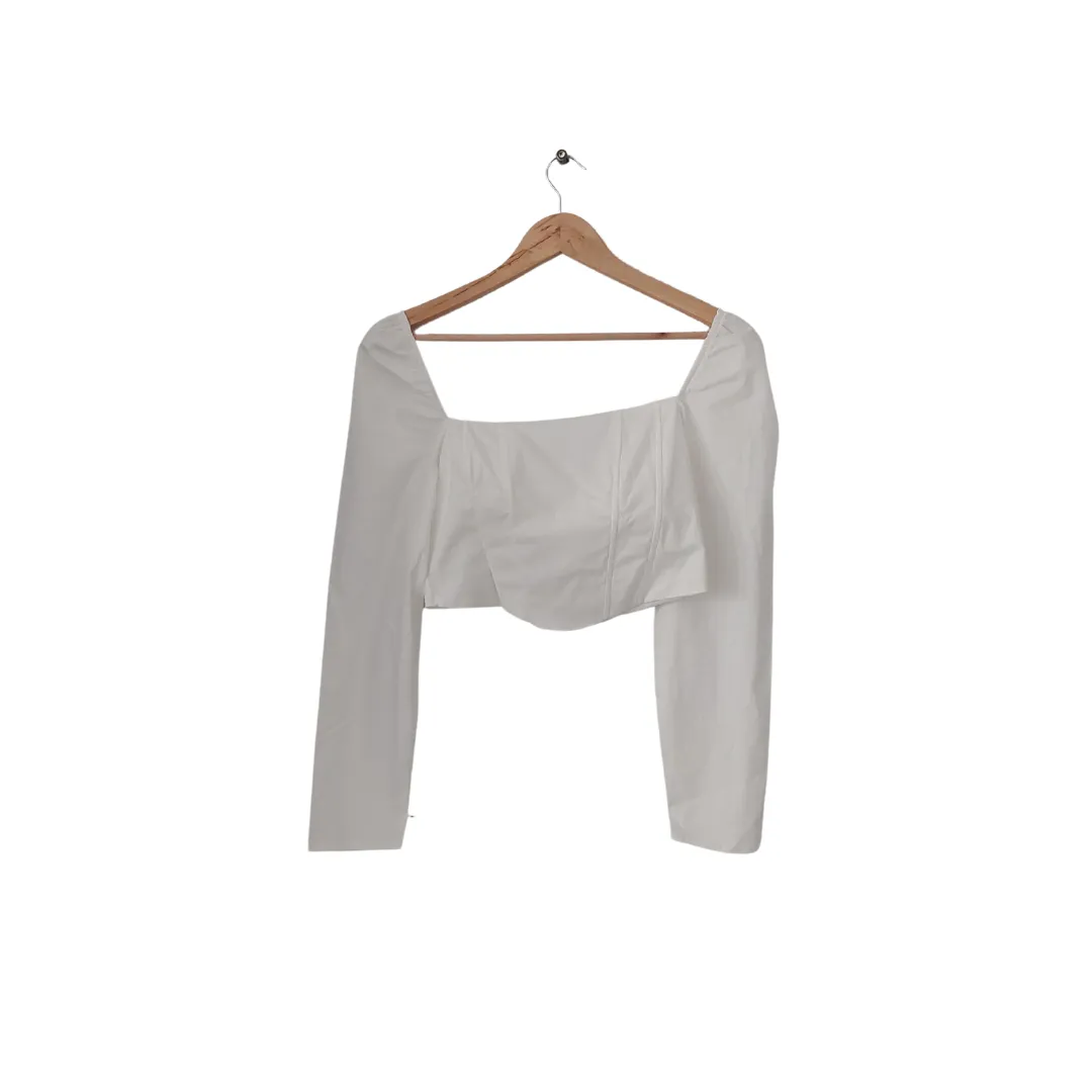 Bershka White Cropped Corset Top | Brand New |