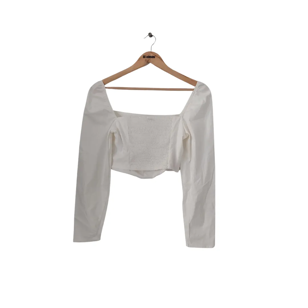 Bershka White Cropped Corset Top | Brand New |