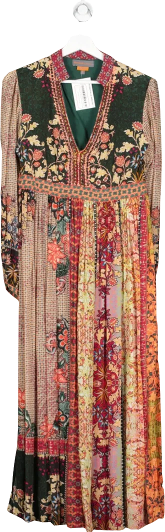 Bhanuni By Jyoti Multicoloured Bead Embellished Maxi Dress UK M