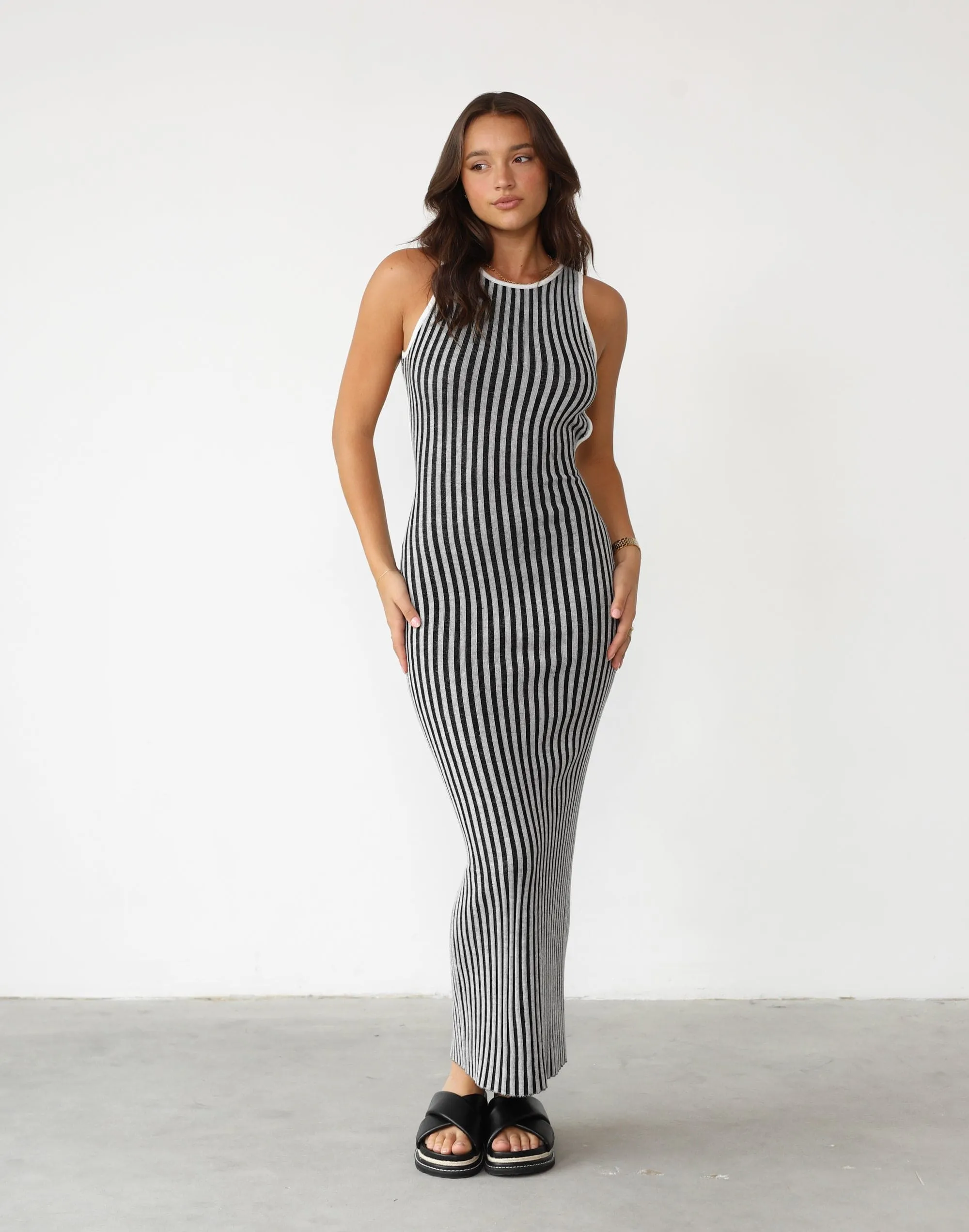 Blissful Maxi Dress (Ivory Stripe) - By Lioness