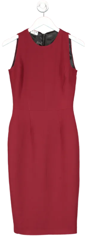 By Le Me Red Textured Midi Dress UK 8