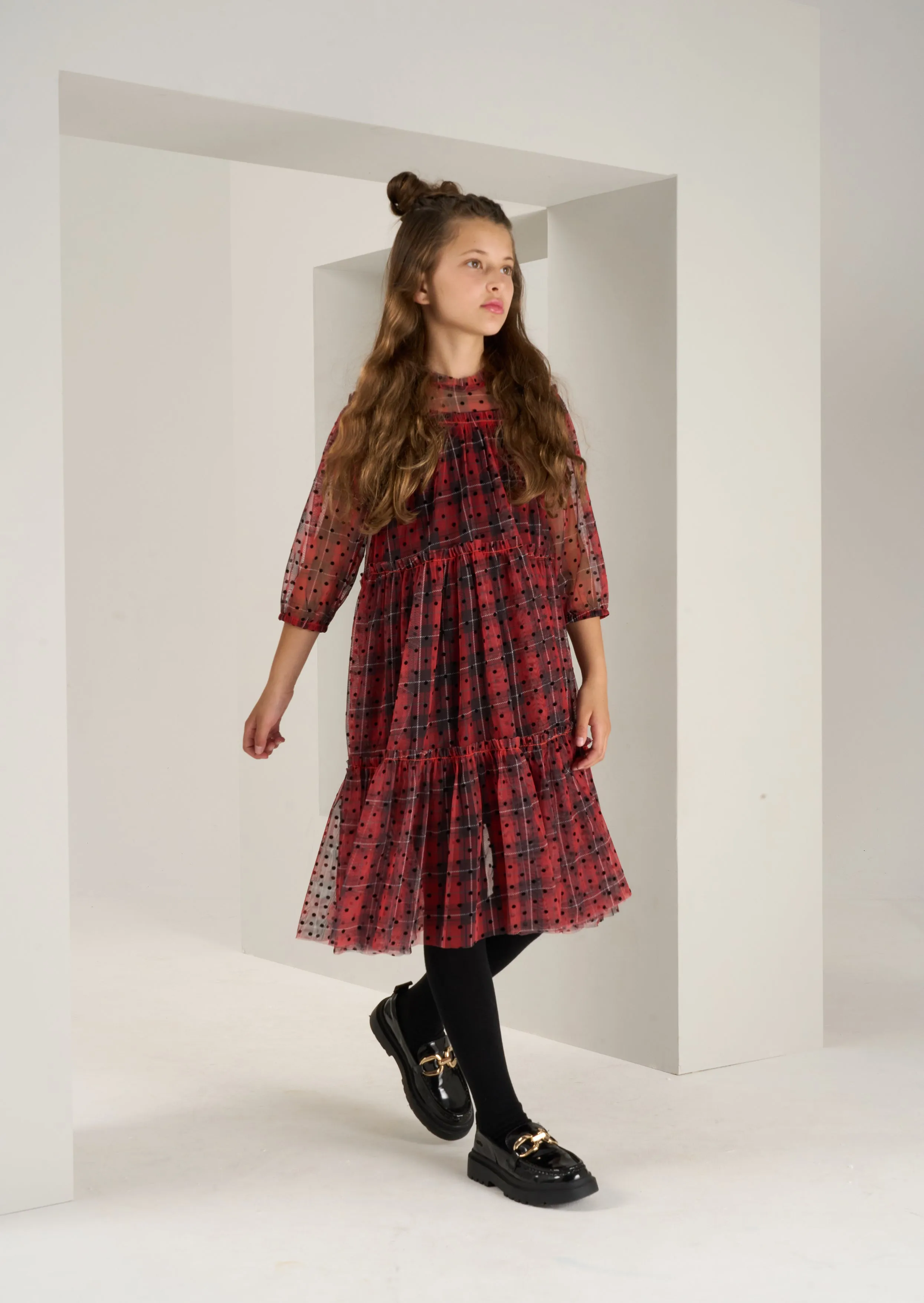 Cara Tartan Spot Dress