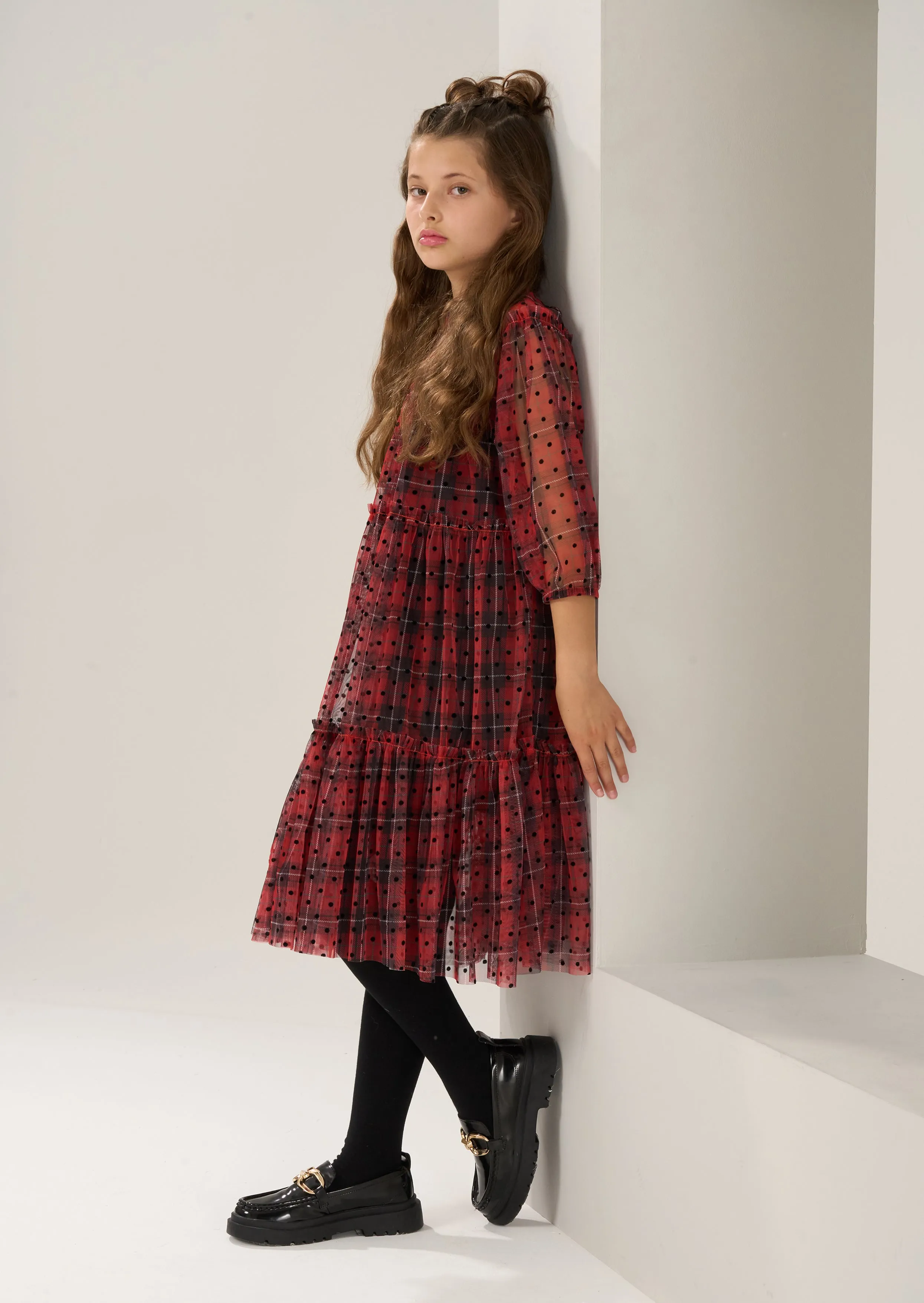 Cara Tartan Spot Dress