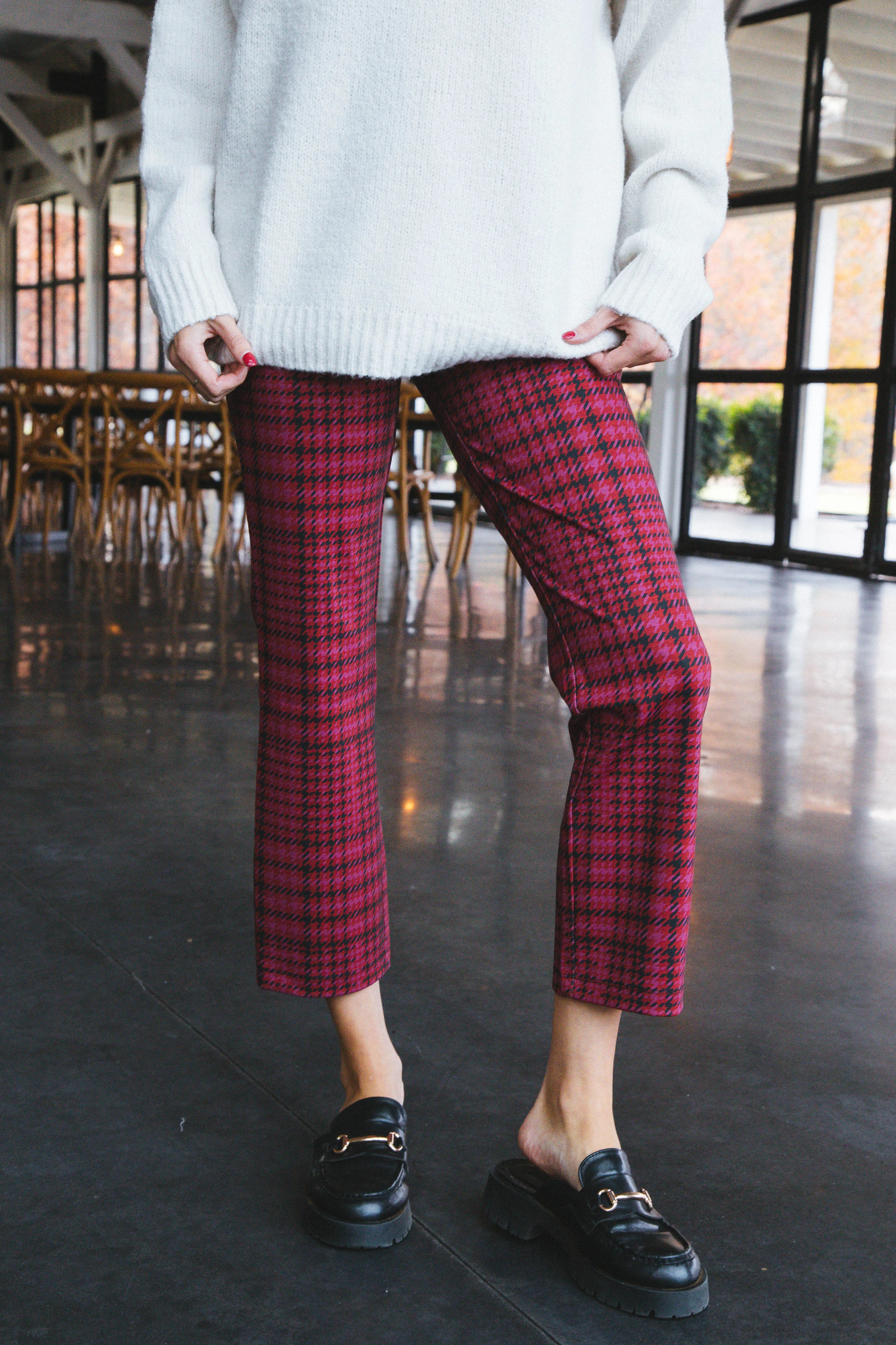 Carnaby Kick Crop Plaid Pant, Pink Glee | Sanctuary