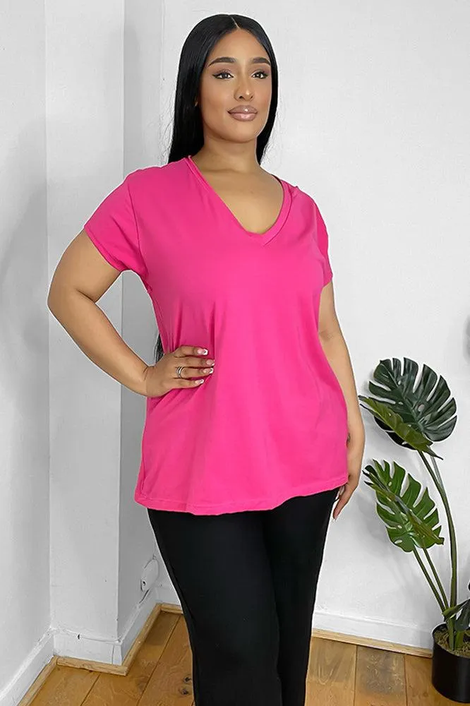 Classic V-Neck Soft Touch Cotton Blend Tee