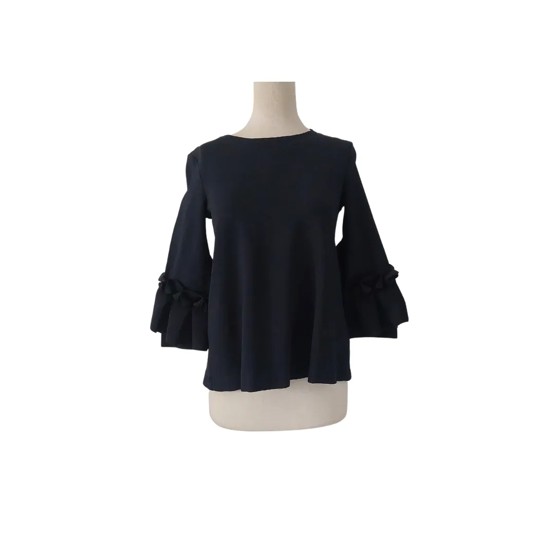 COS Navy Blue Frill Blouse | Pre Loved |