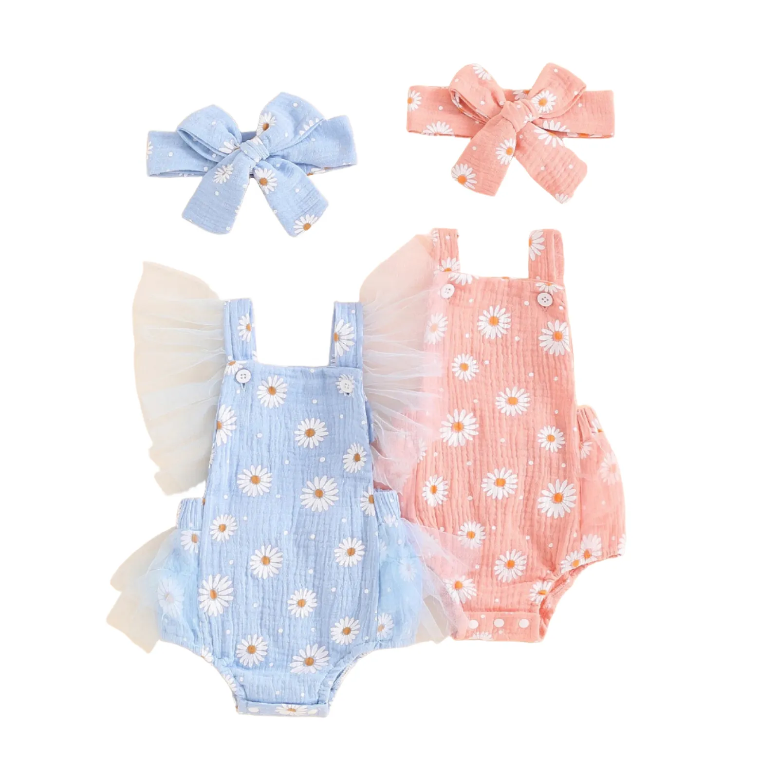 DAISY Tulle Angel Sleeve Romper