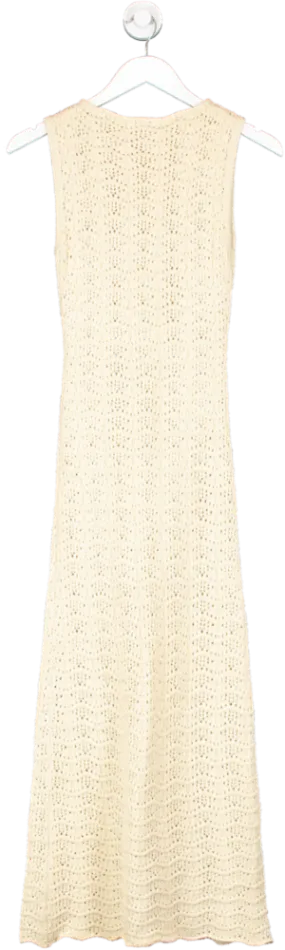 DISSH Nude Gisele Buttermilk Crochet Dress UK S