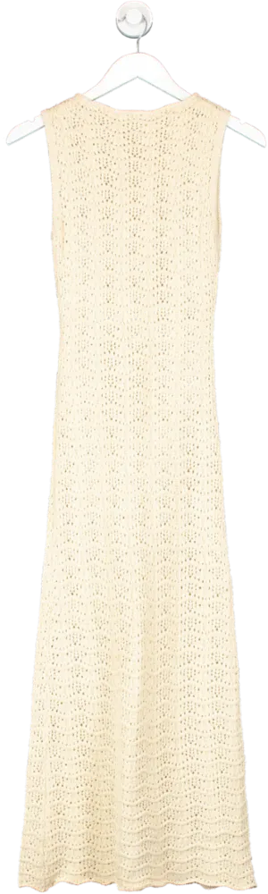 DISSH Nude Gisele Buttermilk Crochet Dress UK S