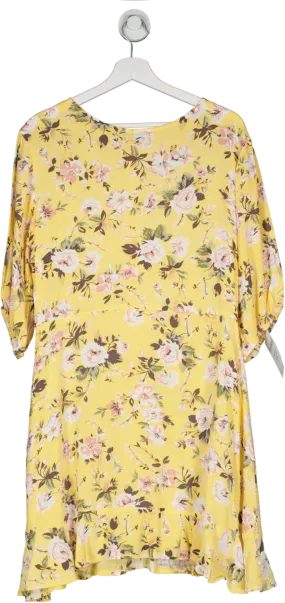 Faithful The Brand Jeanette Dress Pomeline Floral Jasmin Yellow UK L