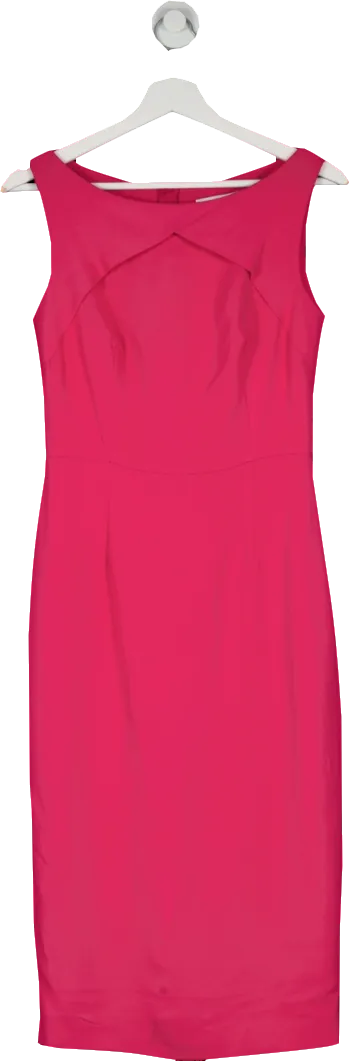 Fenn Wright Manson Pink Sleeveless Fitted Midi Dress UK 8