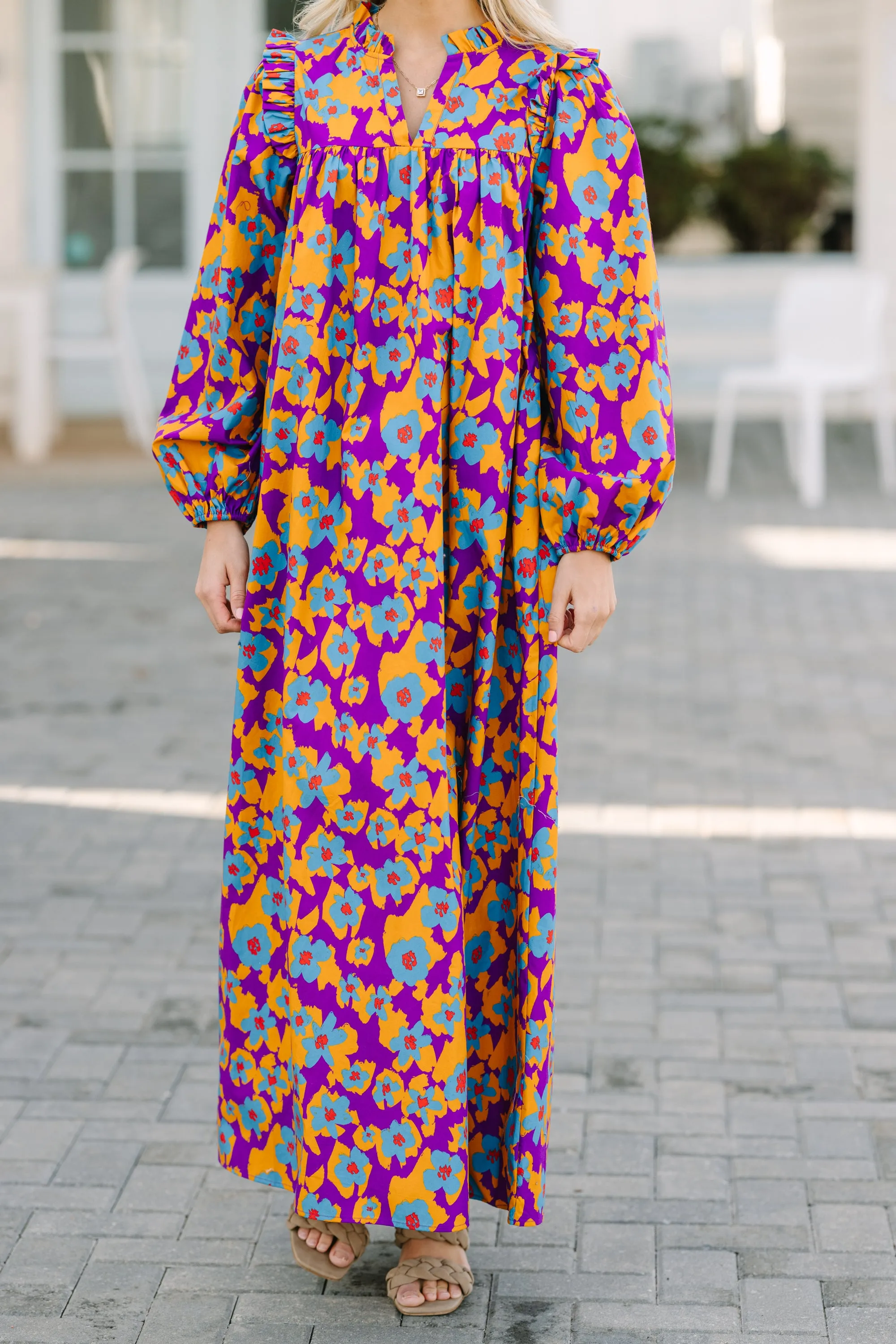 Find You Well Purple Floral Maxi Dress