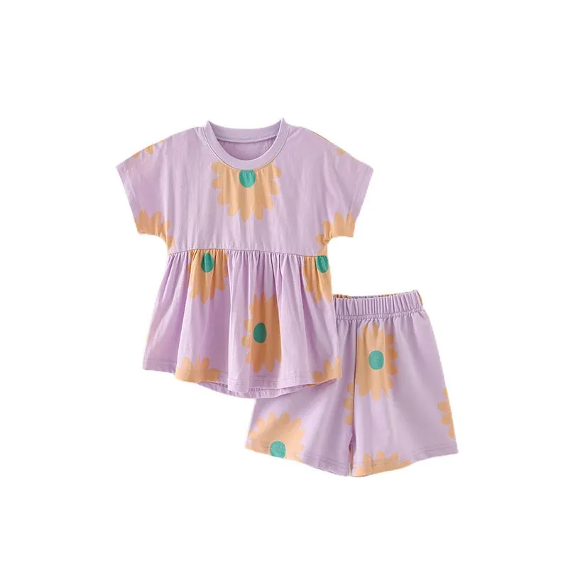 Floral Kids 2 Pcs  Summer Outfits