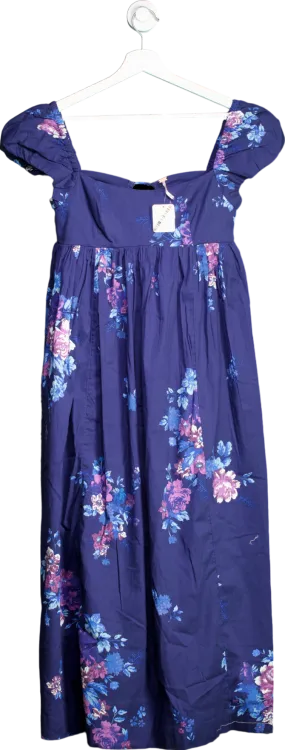 Free People Blue Linda Lou Poplin Maxi Dress UK XS