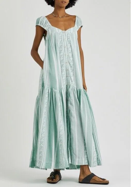 Free People Green Mabel Maxi Dress UK XS