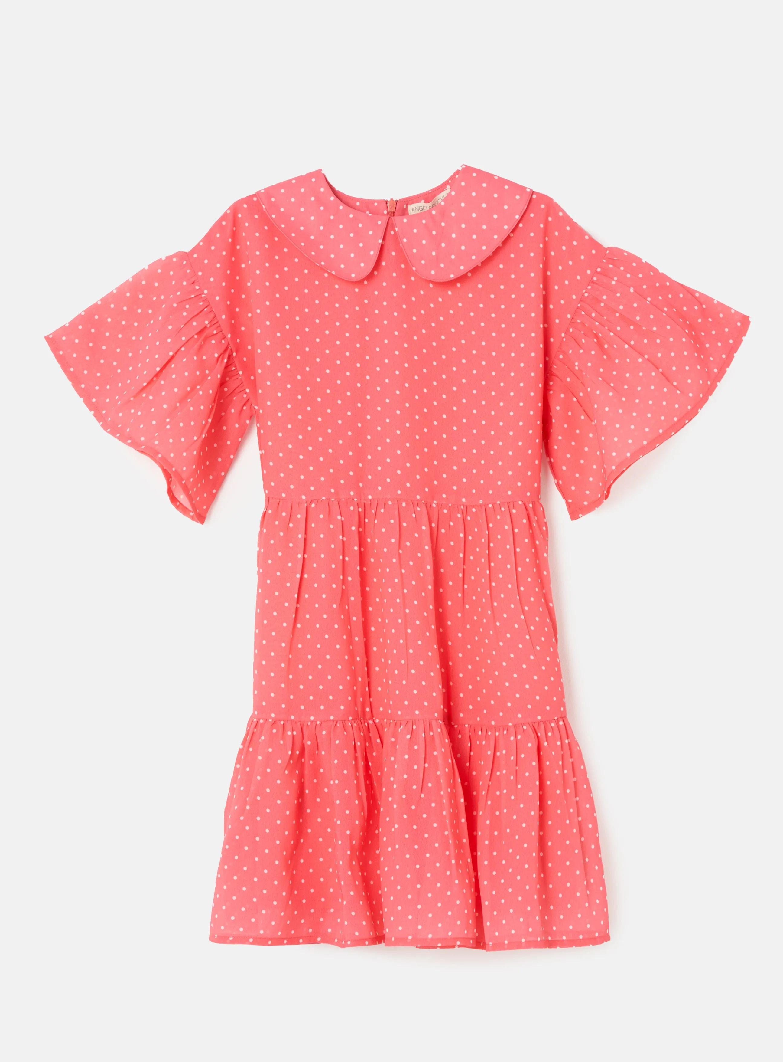 Girls Foil Printed Woven Pink Dress