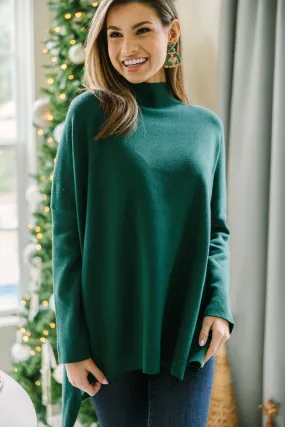 Going With You Emerald Green Mock Neck Sweater