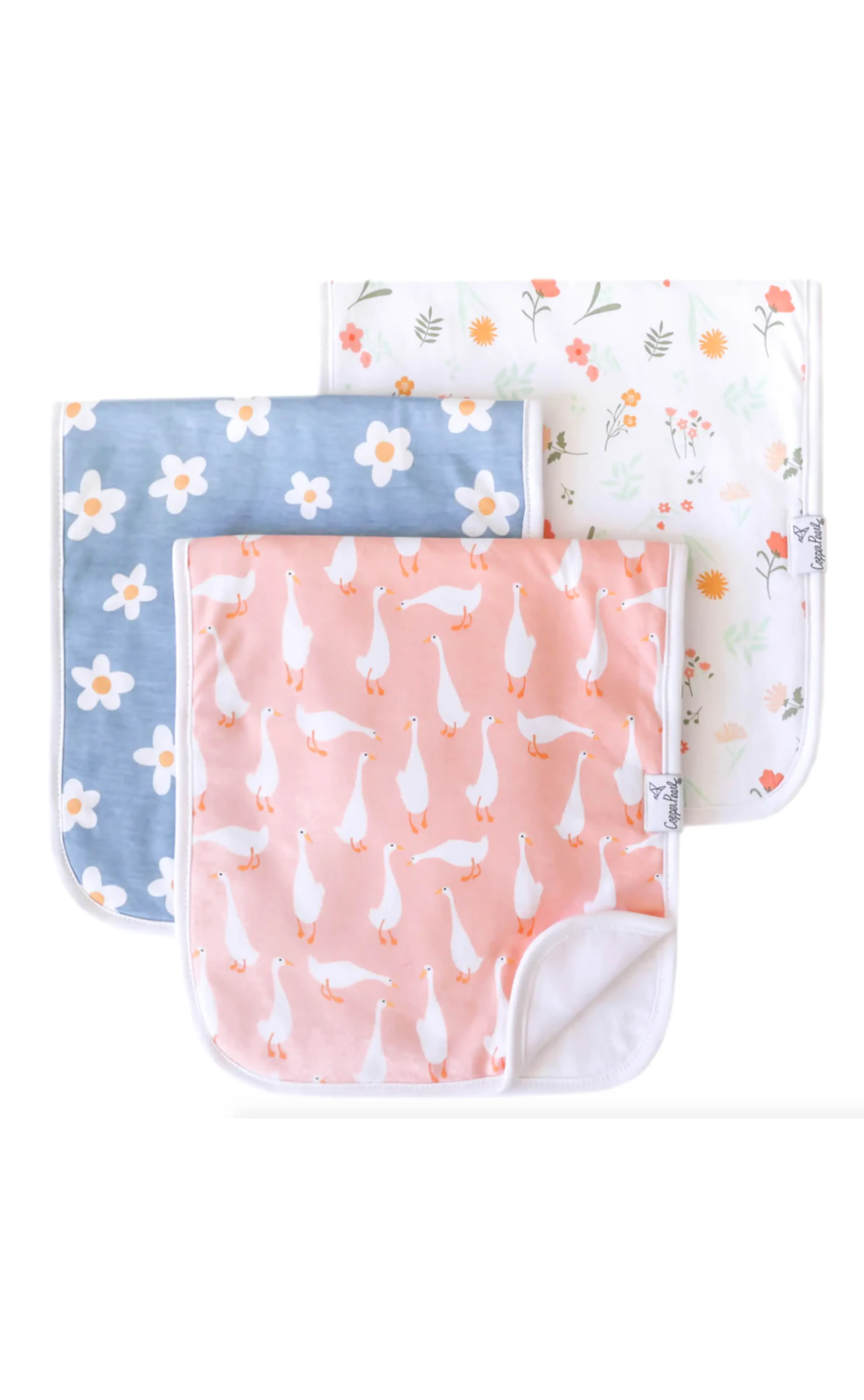 Goose Burp Cloth Set (3-Pack) | Copper Pearl