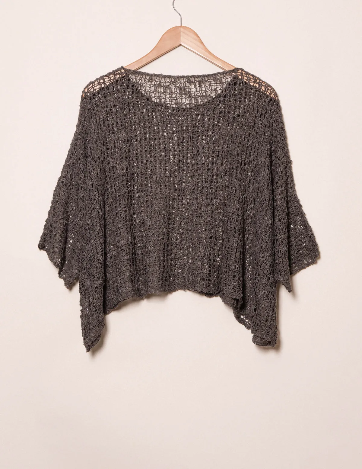 Handwoven Riva Knit Crop Poncho