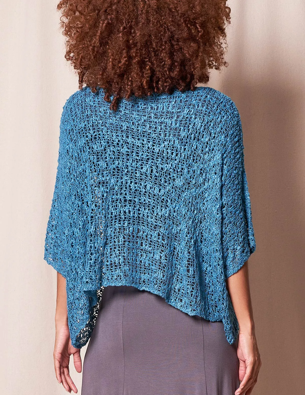 Handwoven Riva Knit Crop Poncho