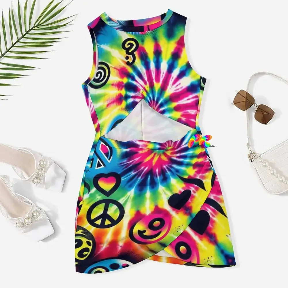 Happy Vibes Rave Cut-Out Dress