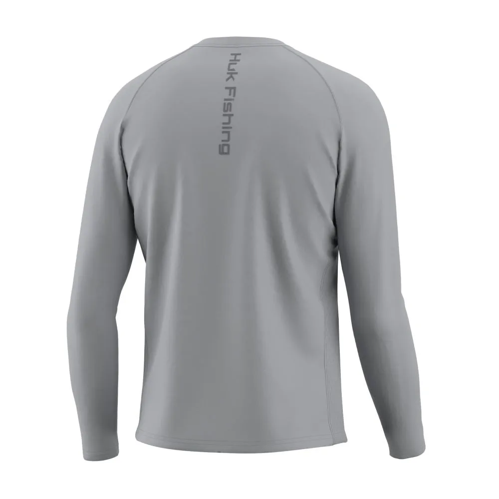 'Huk' Men's Pursuit Performance Vented Crew Neck - Harbor Mist