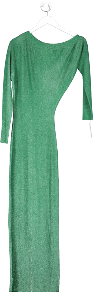 jluxlabel Green Shimmers Asymmetrical Maxi Dress UK 8