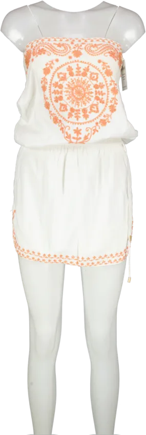 Melissa Odabash White Embroidered Beach Dress UK S