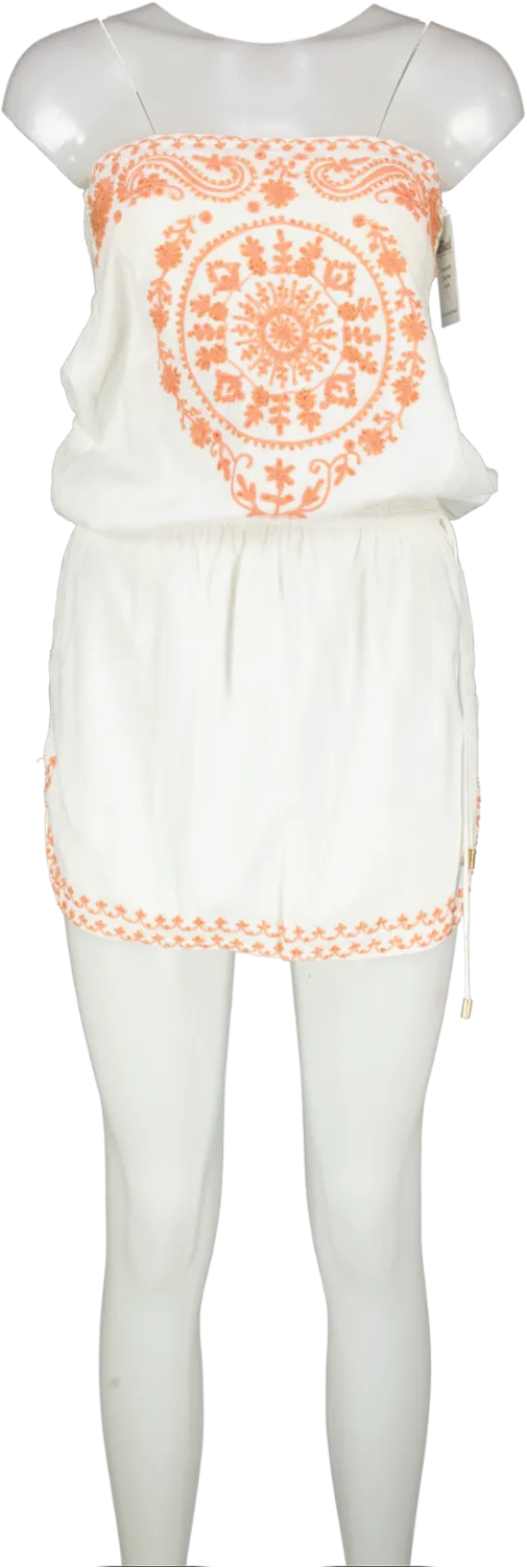 Melissa Odabash White Embroidered Beach Dress UK S