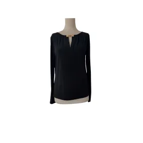 Michael Kors Black Long-sleeves with Gold Bar Top