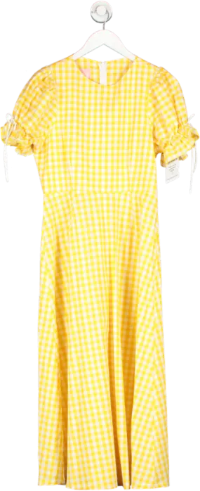 Molby The Label Yellow Delilah Gingham Dress UK 10