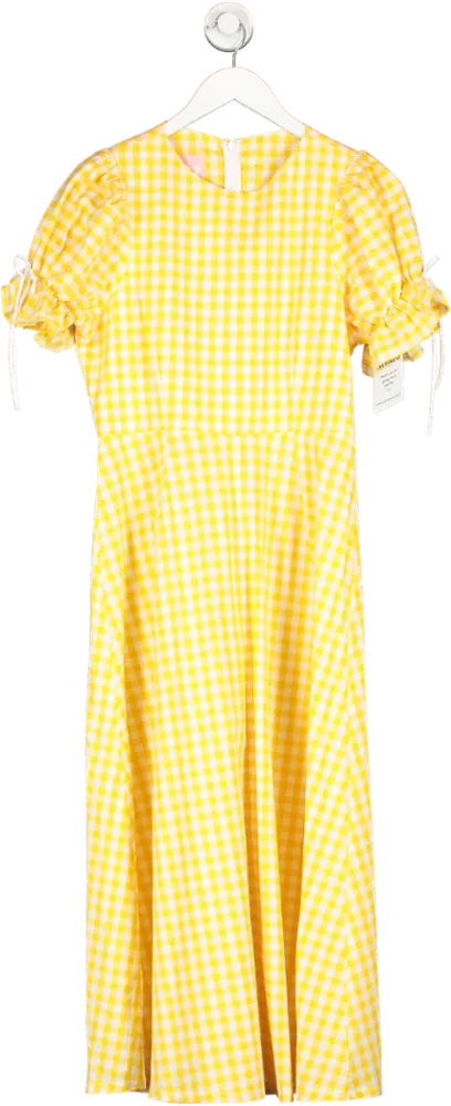 Molby The Label Yellow Delilah Gingham Dress UK 10