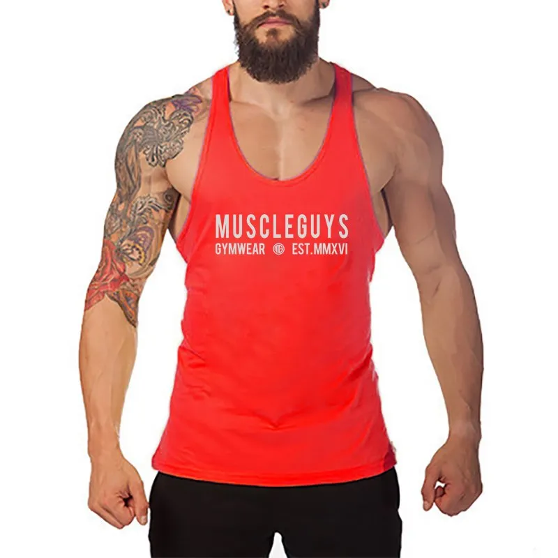 Muscleguys gyms clothing brand singlet canotte bodybuilding stringer tank top men fitness undershirt muscle sleeveless Tanktop