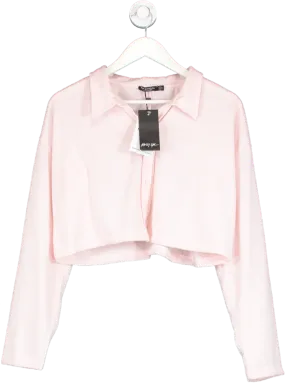 Nasty Gal Pink Button Up Soft Cropped Shirt UK 6