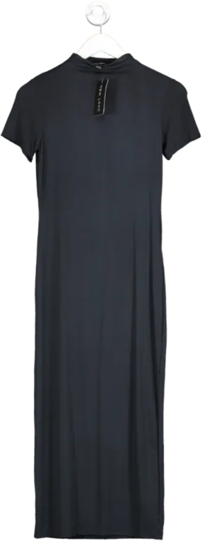 New Look Blue Slinky Turtle Neck Midi Dress UK 8