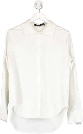 No Mad Basic Cream Textured Shirt UK XS