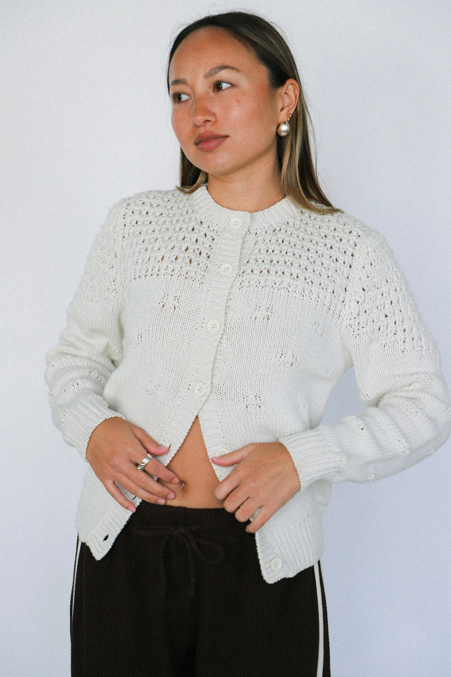 Off White Crochet Cardigan