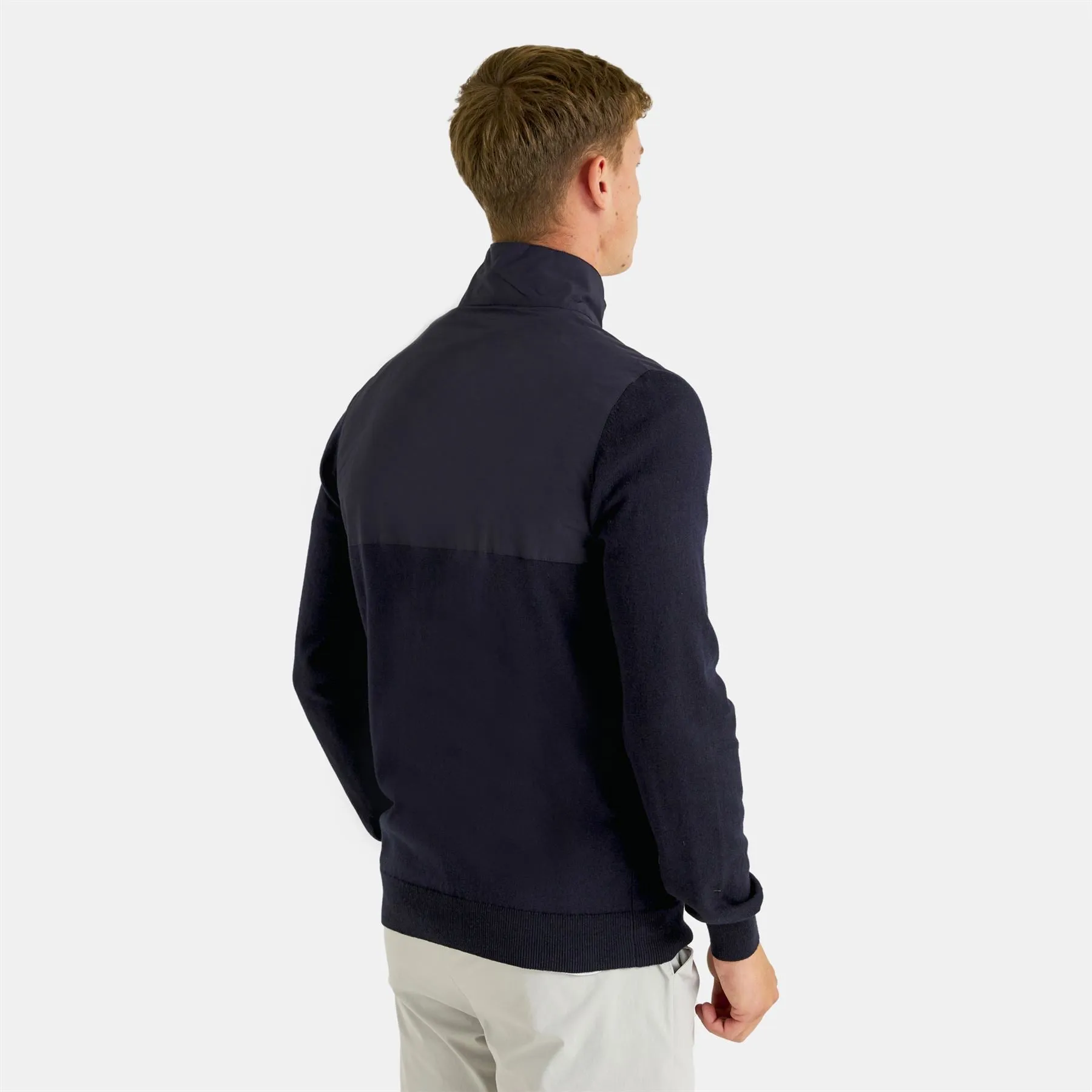 Overlay Quarter Zip Merino Knit Mid Layer Dark Navy - AW23