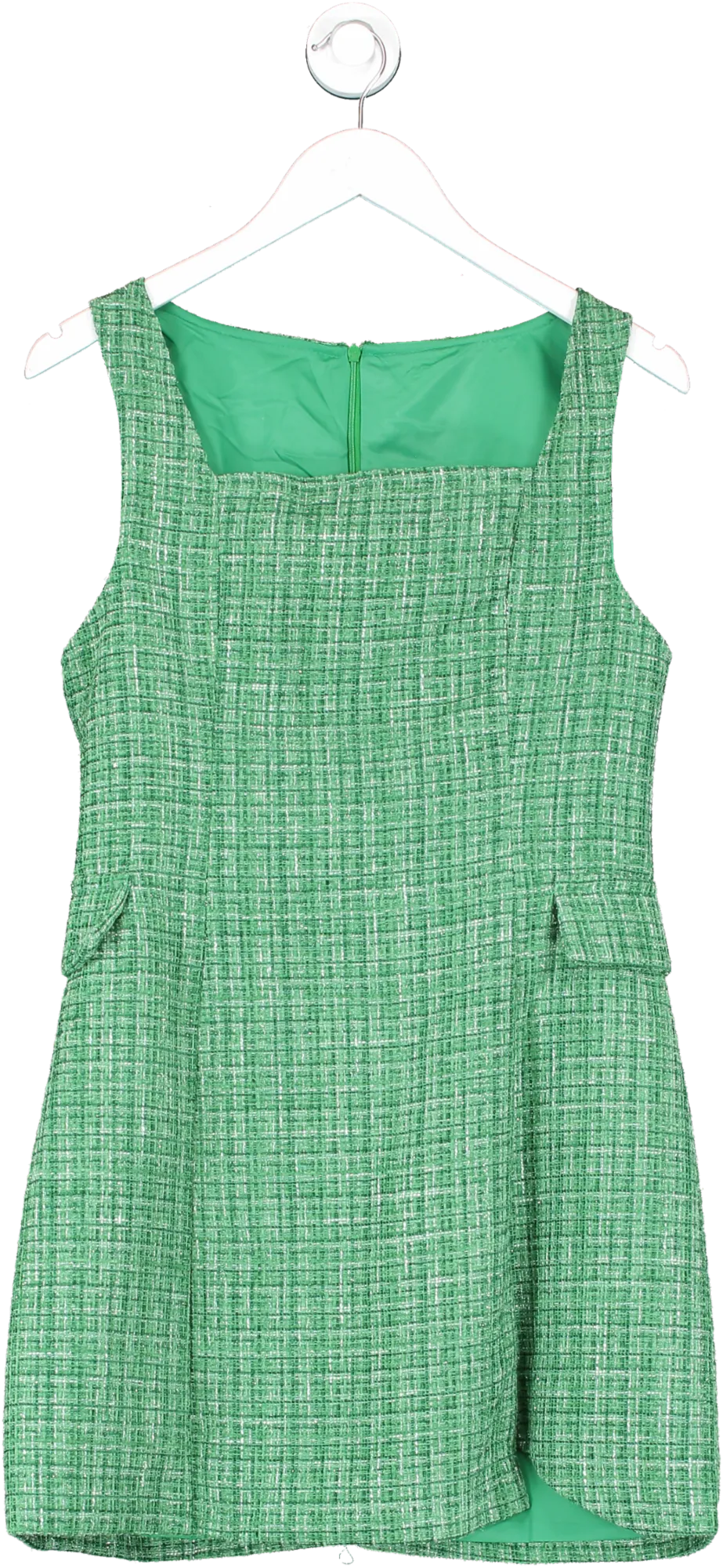 Plaid Mini Dress Dark Green UK S