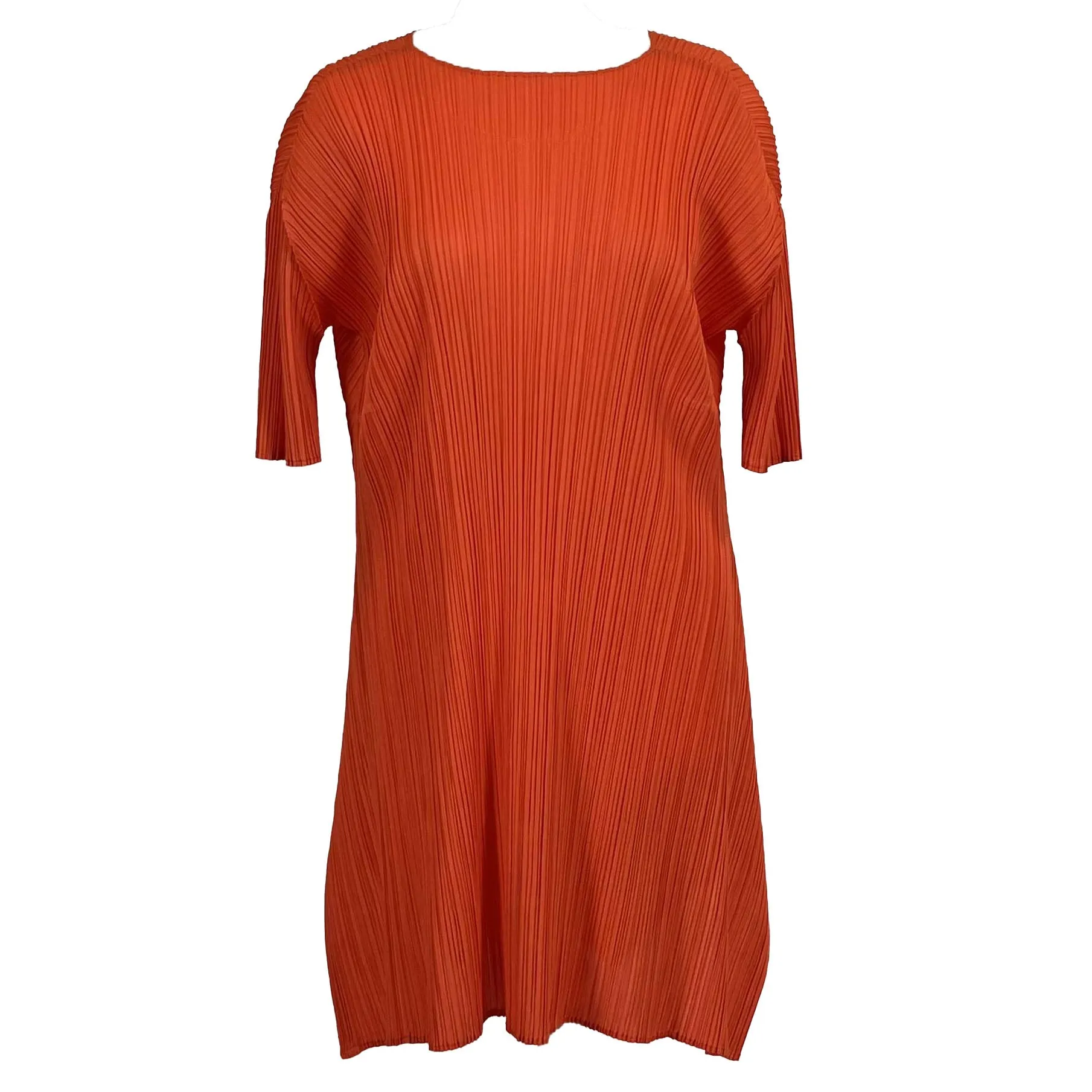 Pleats Please Issey Miyake Orange Flared Midi Dress Sz5 XS/S/M/L/XL