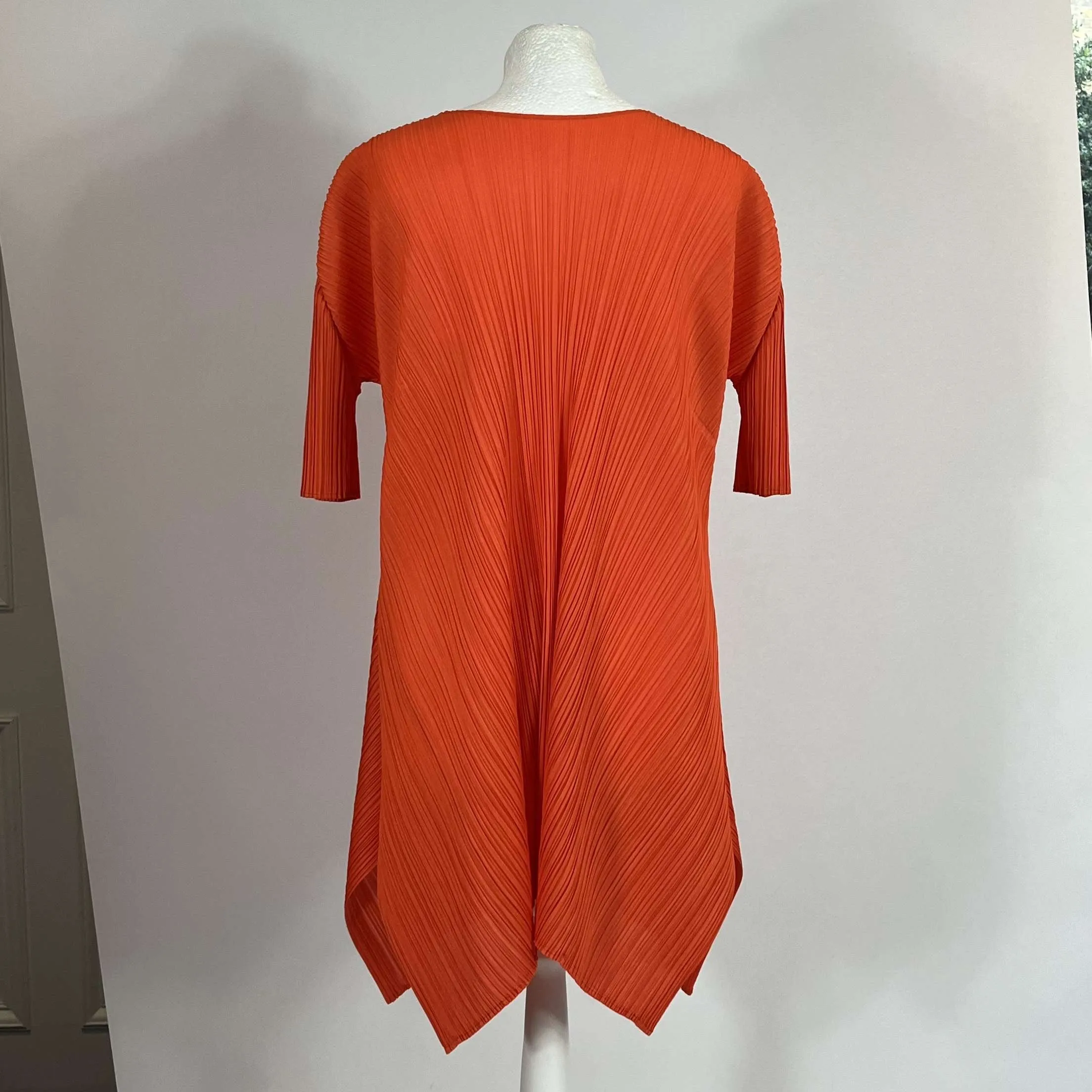 Pleats Please Issey Miyake Orange Flared Midi Dress Sz5 XS/S/M/L/XL