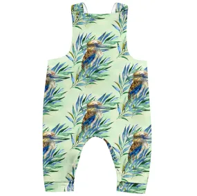 PREORDER Eucalyptus Kookaburra Long Leg Overalls (Ships w/c 16th Sept)